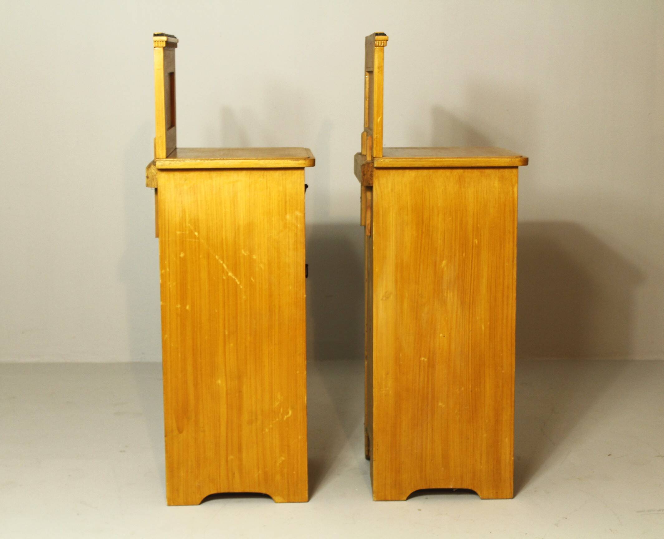 Pair of Bedside Tables. Folk art, Bohemia 1920