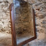 French Art Deco walnut mirror – sculpted wall mirror from the 1920s in France