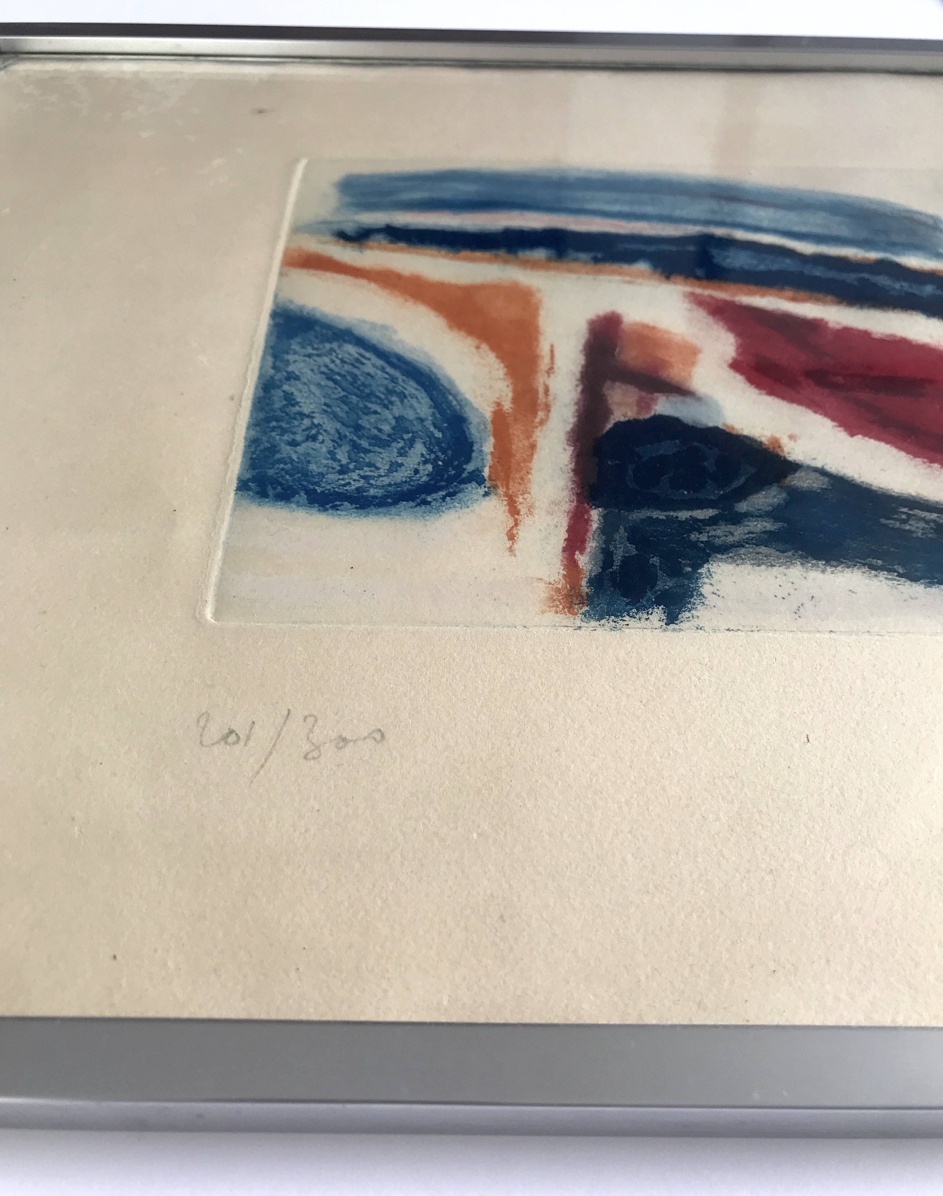 Jean bazaine, the swimmer, 1951. original aquatint signed in pencil