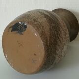 Vintage enamelled ceramic vase decorated with ferns