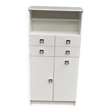 Armoire de rangement blanche salle de bain années 80