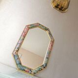 Vintage wooden flower mirror 1980