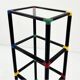 Multicoloured modular floor shelf, 1980