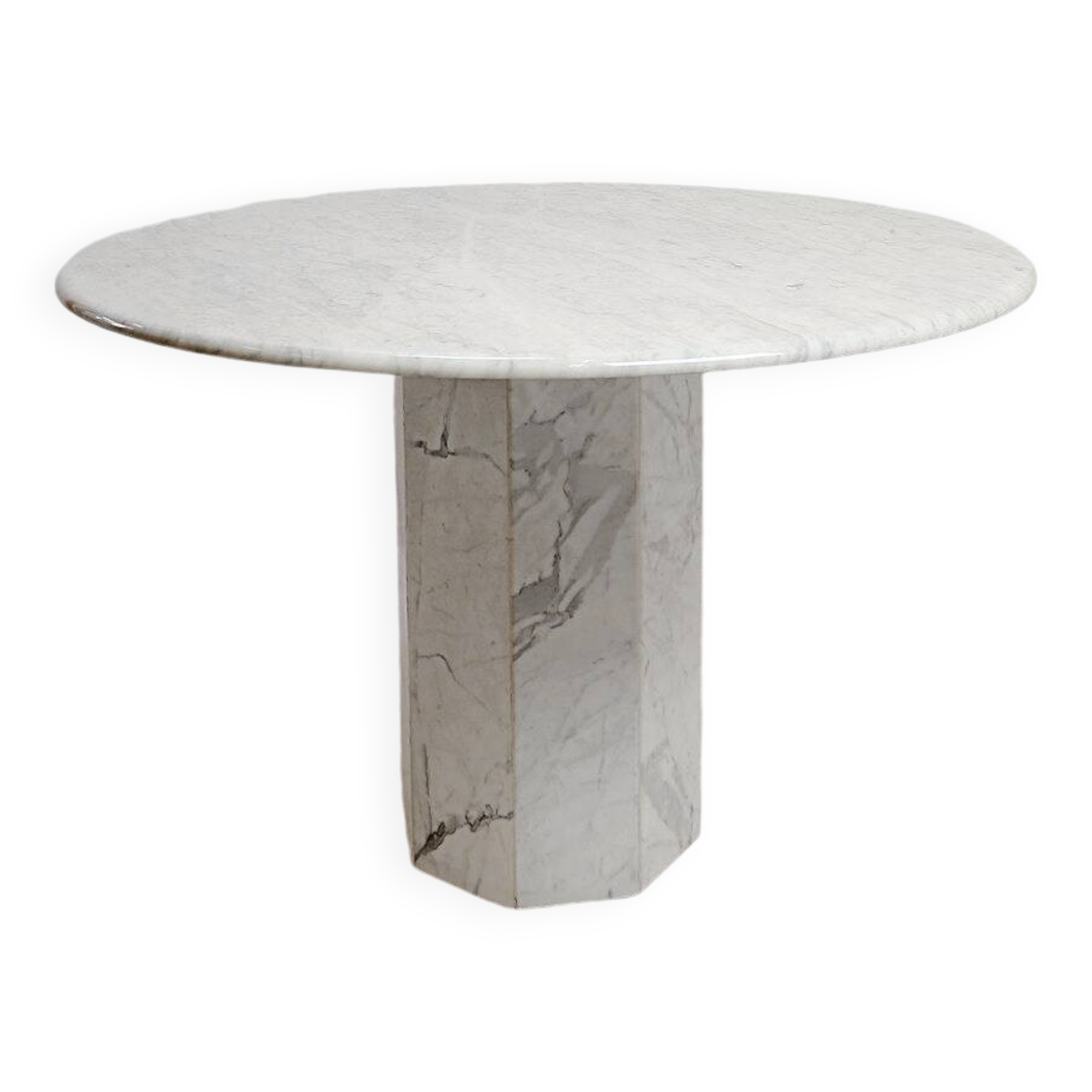 Round marble dining table, 1970 - Ø113cm