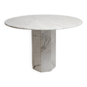 Table de salle à manger ronde en marbre, 1970 - Ø113cm