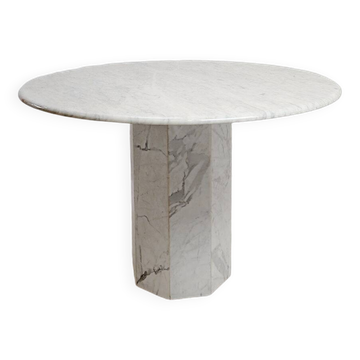Round marble dining table, 1970 - Ø113cm