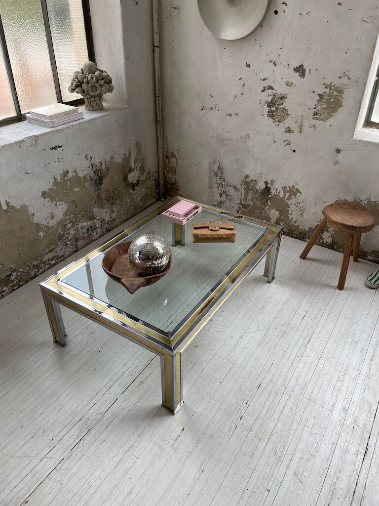 Brass chrome coffee table