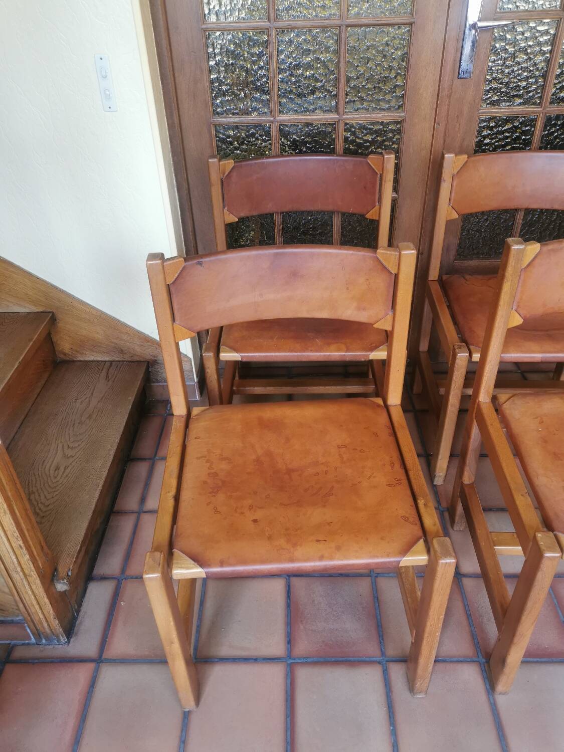 Regain elm and leather chairs