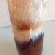 Beige and brown tube vase by Scheurich Ceramic, vintage 60s-70s