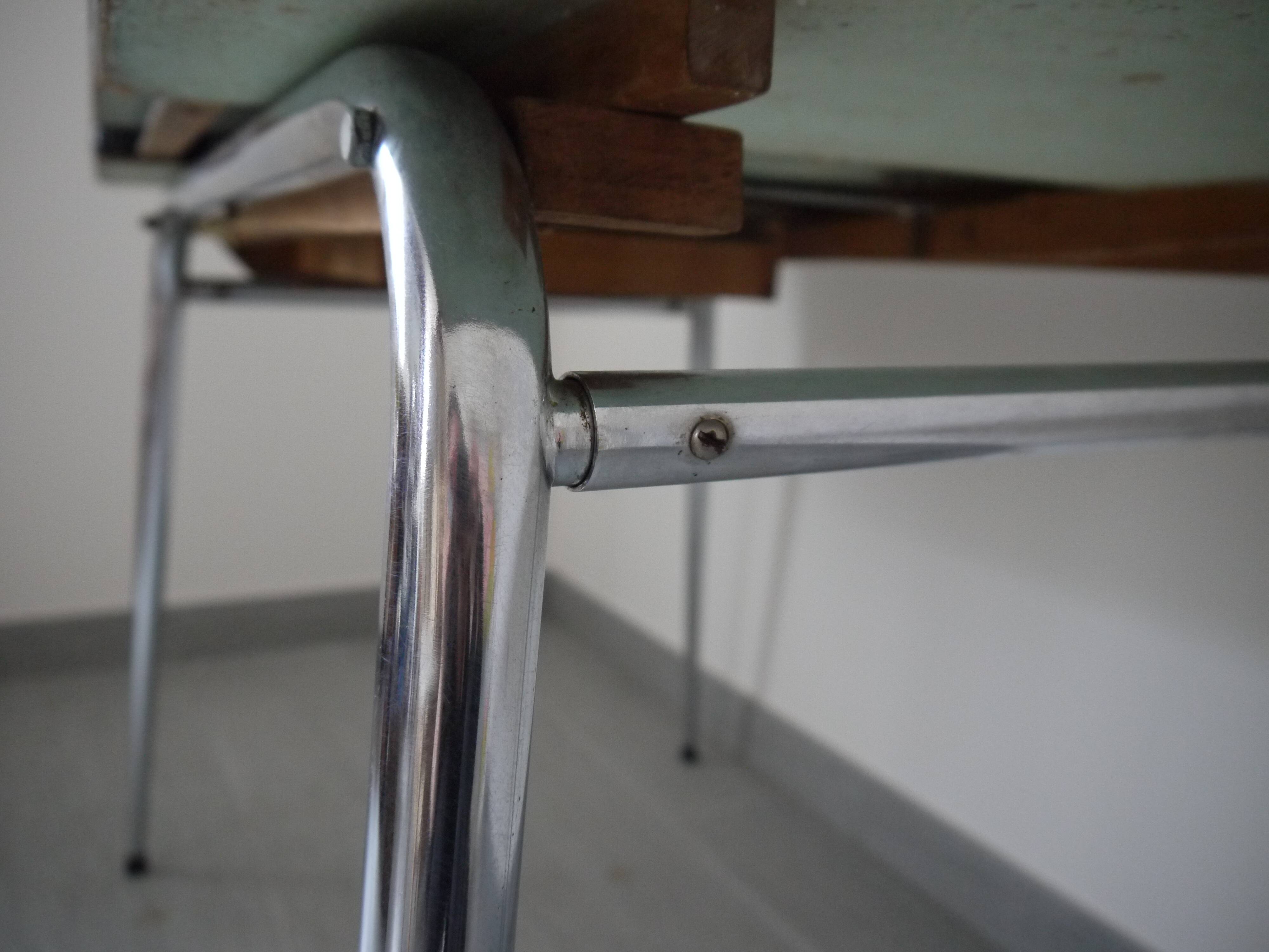Black and white marbled formica table