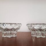 Set of 2 glass candle holders