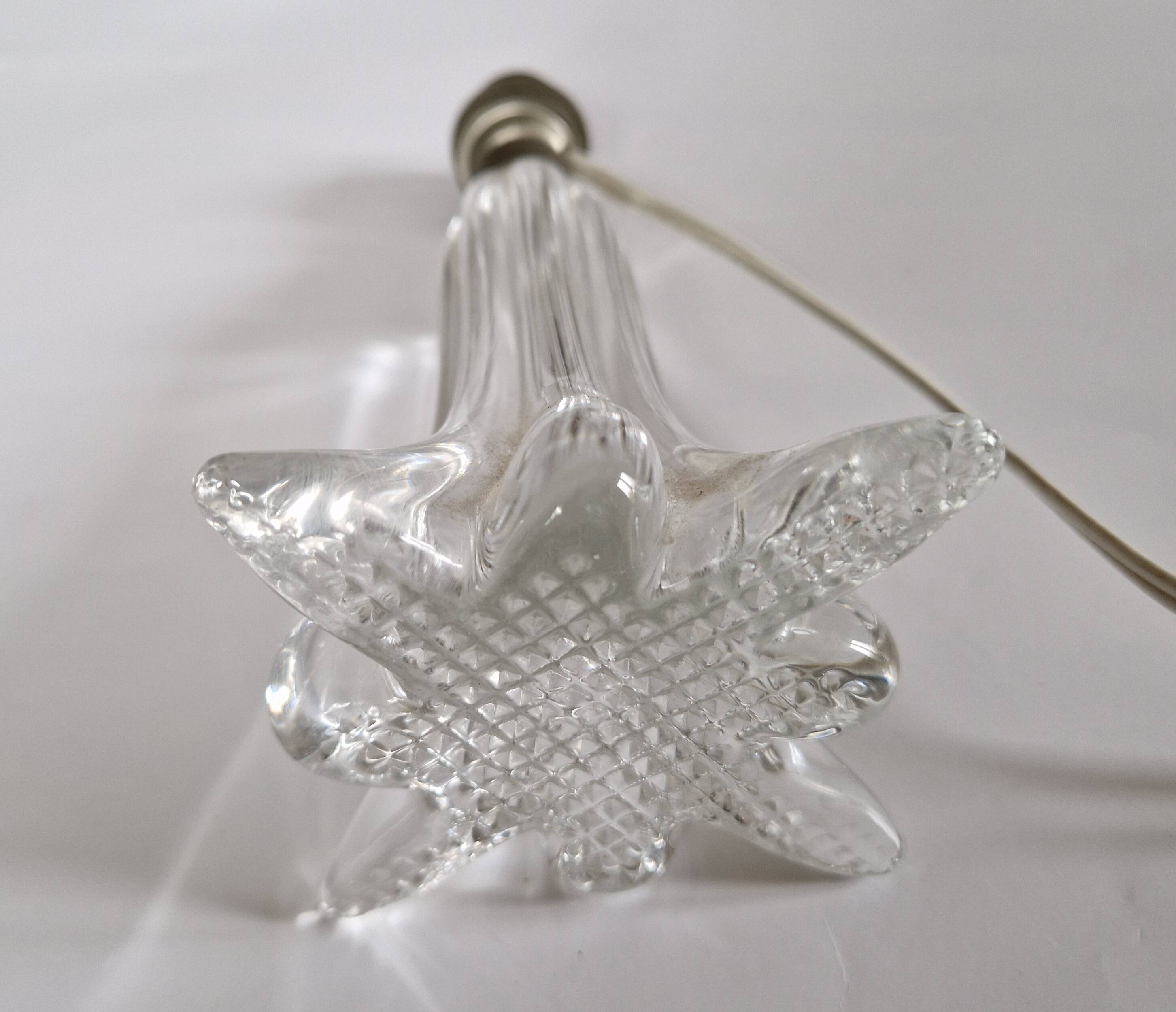 Pied de lampe cristal Art Déco 1950