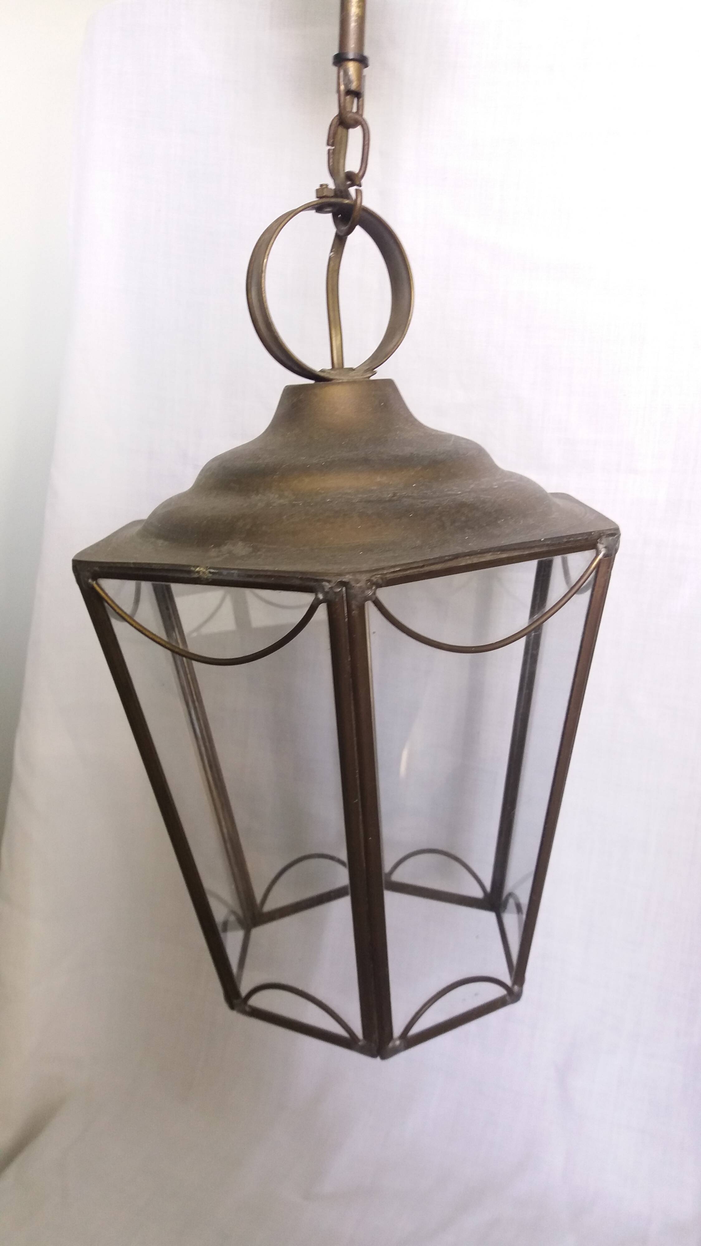 Brass and glass lantern