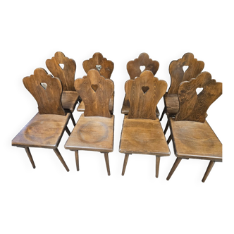 Lot chaises bistrot alsacienne 1960