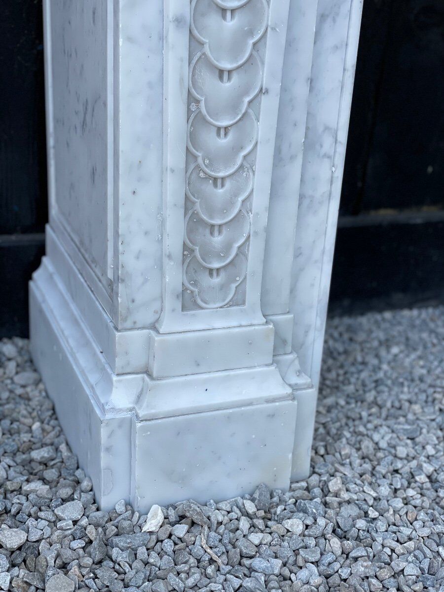 Napoleon III fireplace in Carrara marble