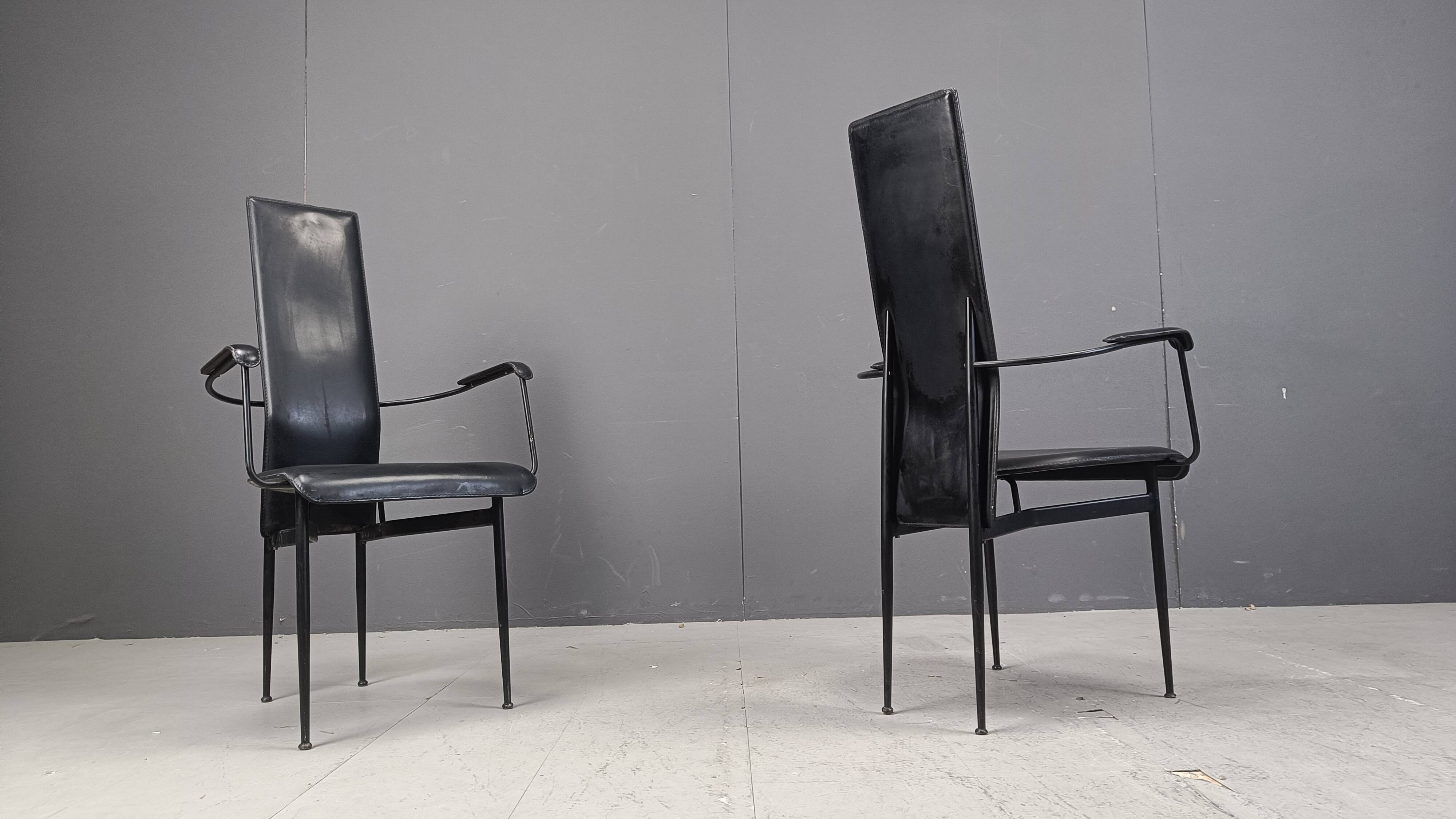 Vintage S44 dining chairs by Giancarlo Vegni for Fasem, set of 4, 1980s