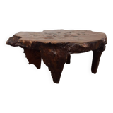 Brutalist coffee table in elm burl