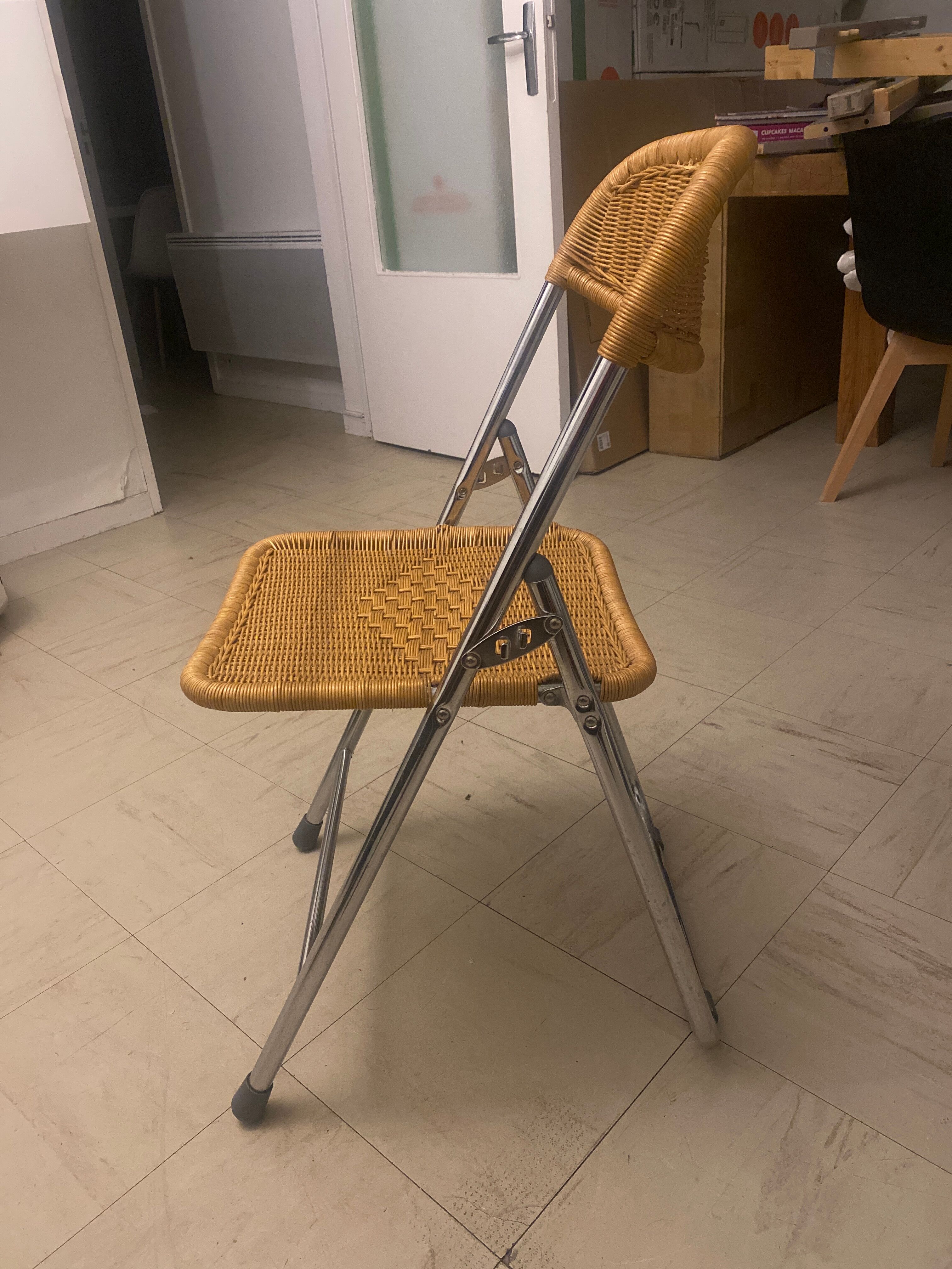 Rattan folding chair