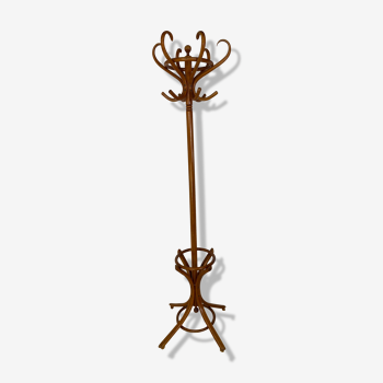 Porte-manteau vintage en bois courbé années 1920