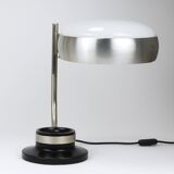 Oscar Torlasco black and nickel swivel desk lamp, Lumi Milano, Italy, 1960s.