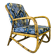 Fauteuil vintage en rotin et tissu à fleurs