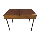 Suitcase folding table with wooden picnic