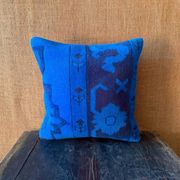 Coussin en laine turque vintage à médaillon, coussin de tapis noué à la main