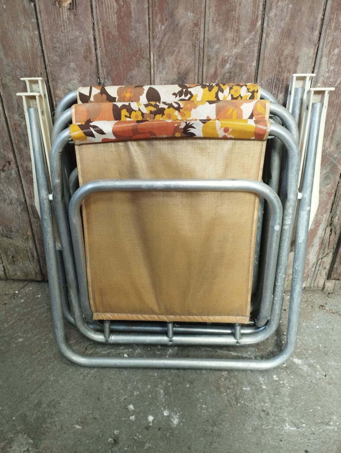 Pair of vintage folding camping chairs