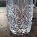 Pair of thick pressed glass art deco vases