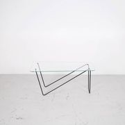 Table basse verre et acier années 50' forme libre