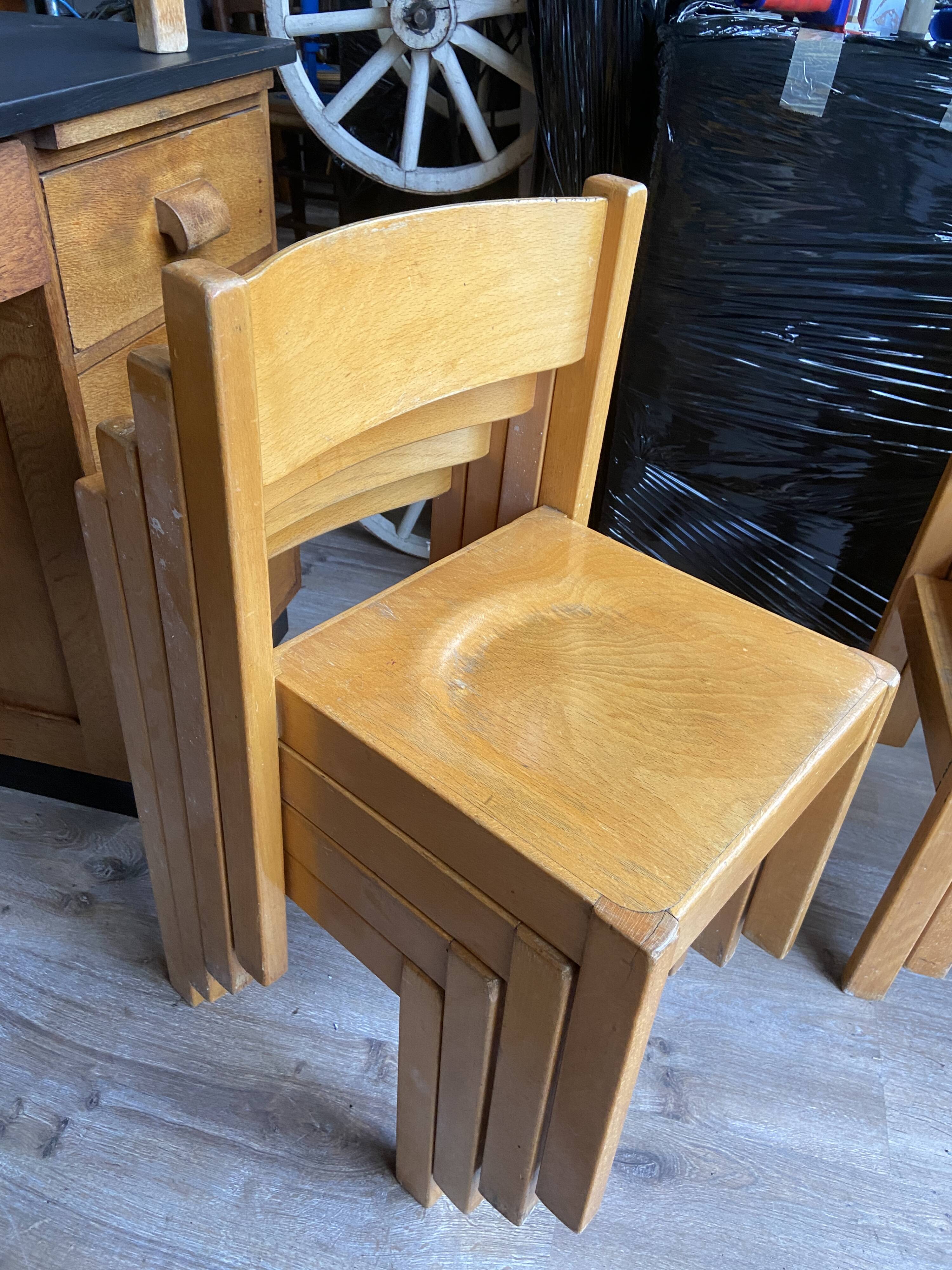 Children's chair vintage school wood