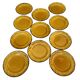 11 assiettes à dessert ocre fleur de lys