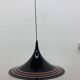 Vintage plastic meblo guzzini black trumpet hanging lamp , 1980’s