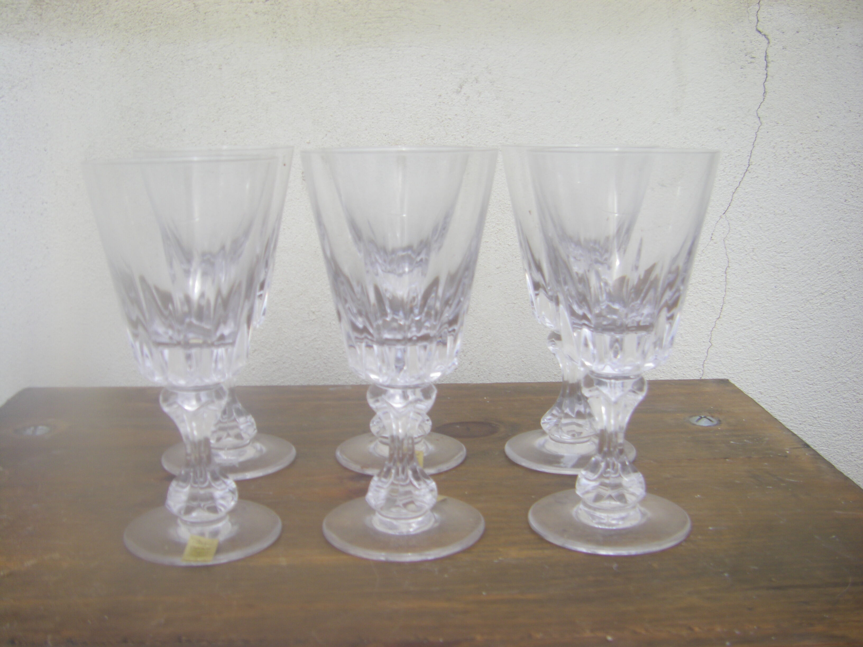 Six bayel cut crystal glasses