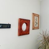 Vintage mirror in carved solid wood, 35 cm