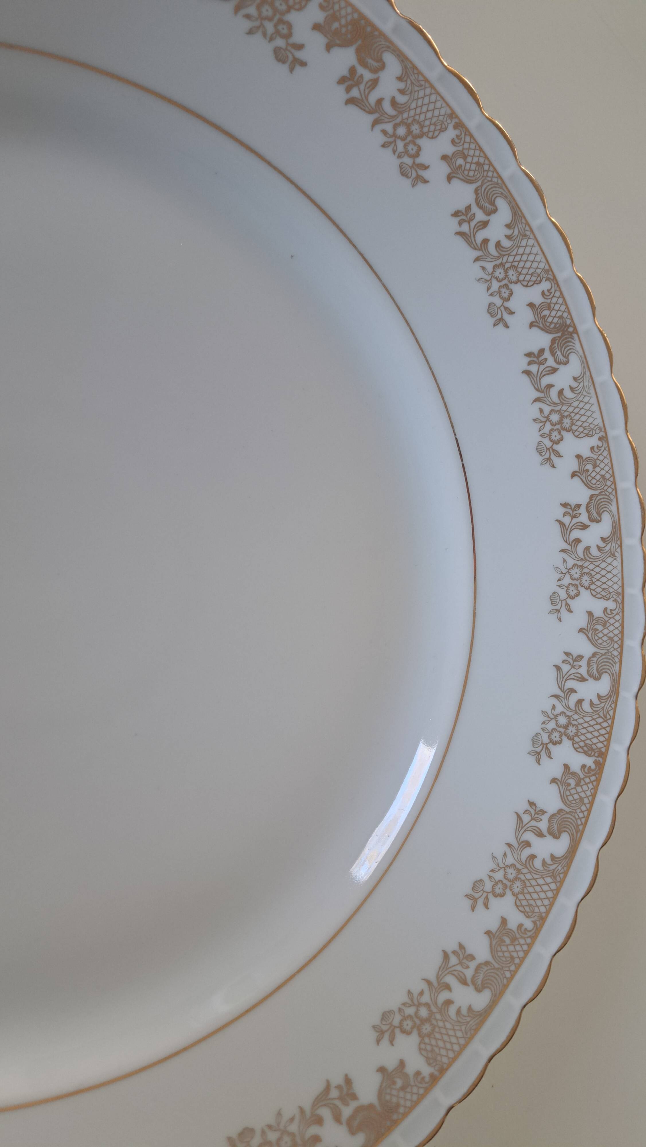 Gold-gilded Limoges porcelain plate