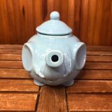 Ancienne théière forme éléphant céramique bleu ciel vintage #a472b