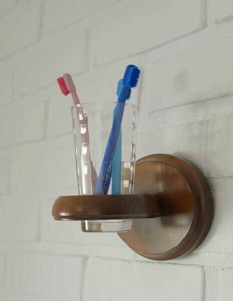 Large vintage wooden bathroom set / mirror with shelf / towel rack