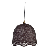 Beehive webbing rattan wicker pendant hanging lamp, 1930s
