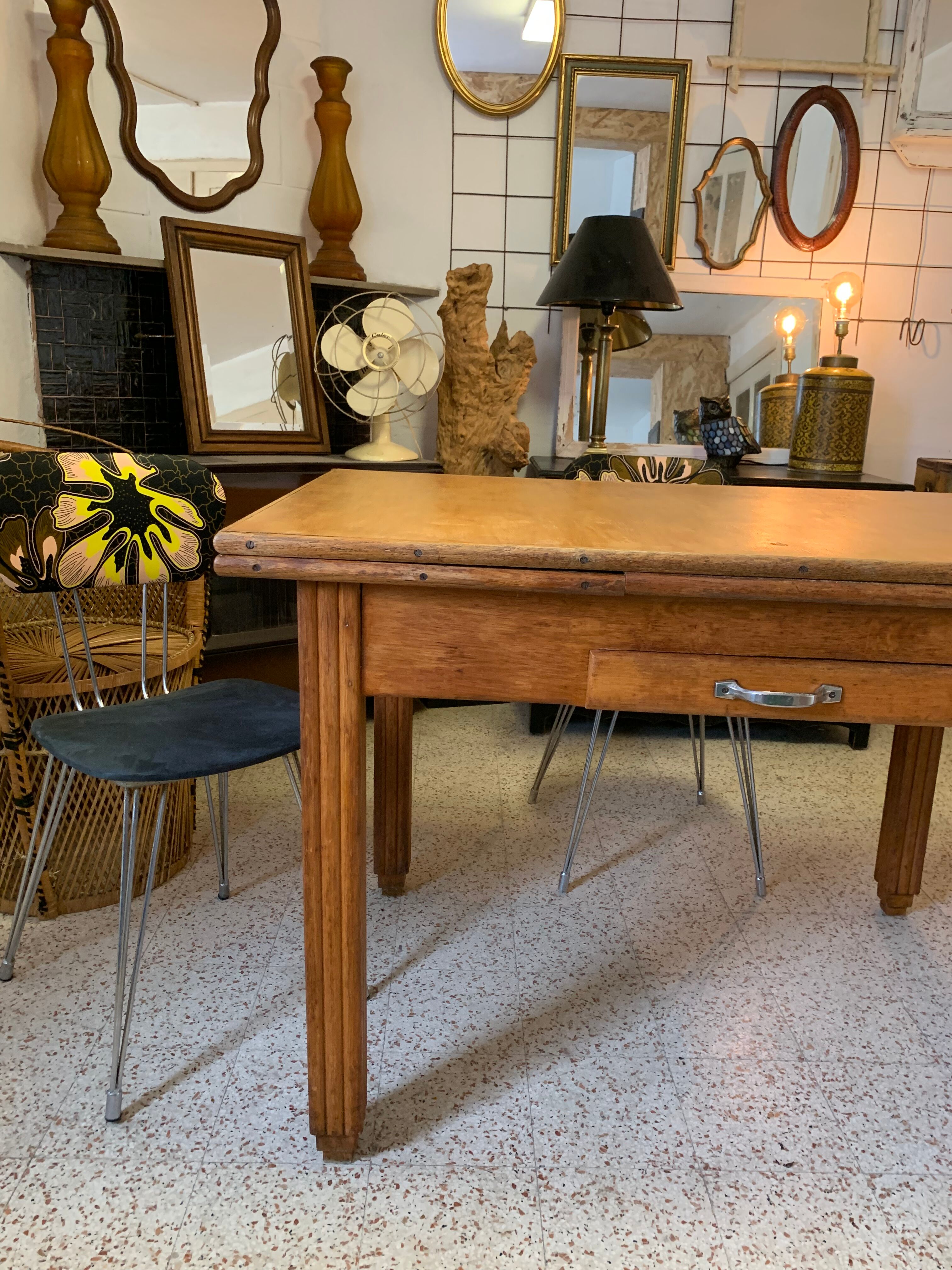 Living table wooden extension vintage