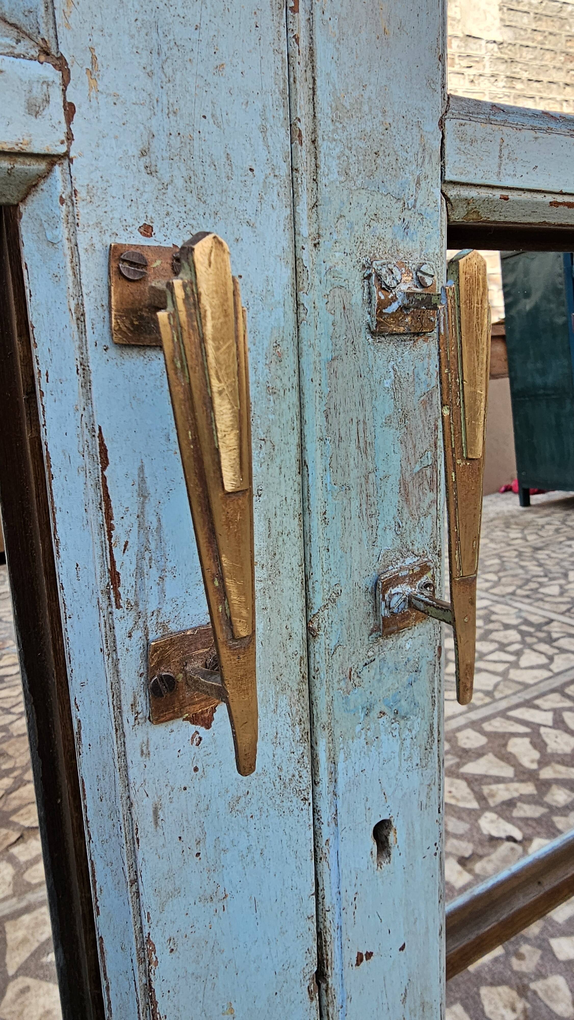 Art Deco mirror in Burmese teak