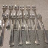 12 silver-plated oyster forks by Christofle America