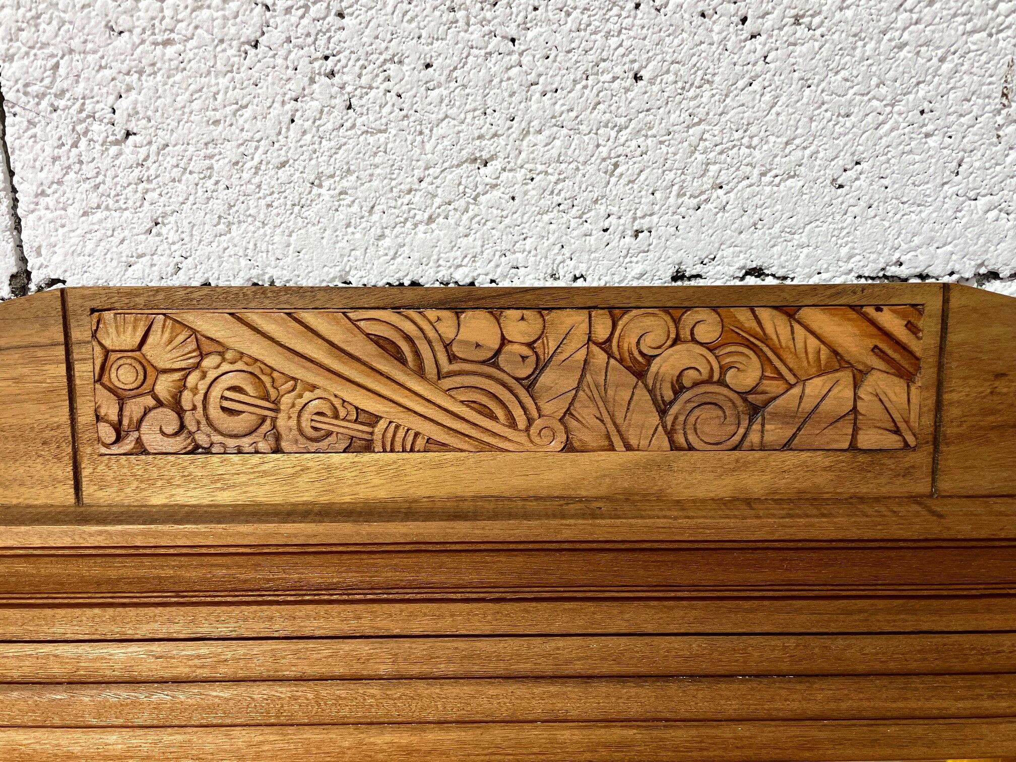Bevelled oak Art Deco mirror 133x80
