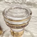 Frosted and gold glass carafe