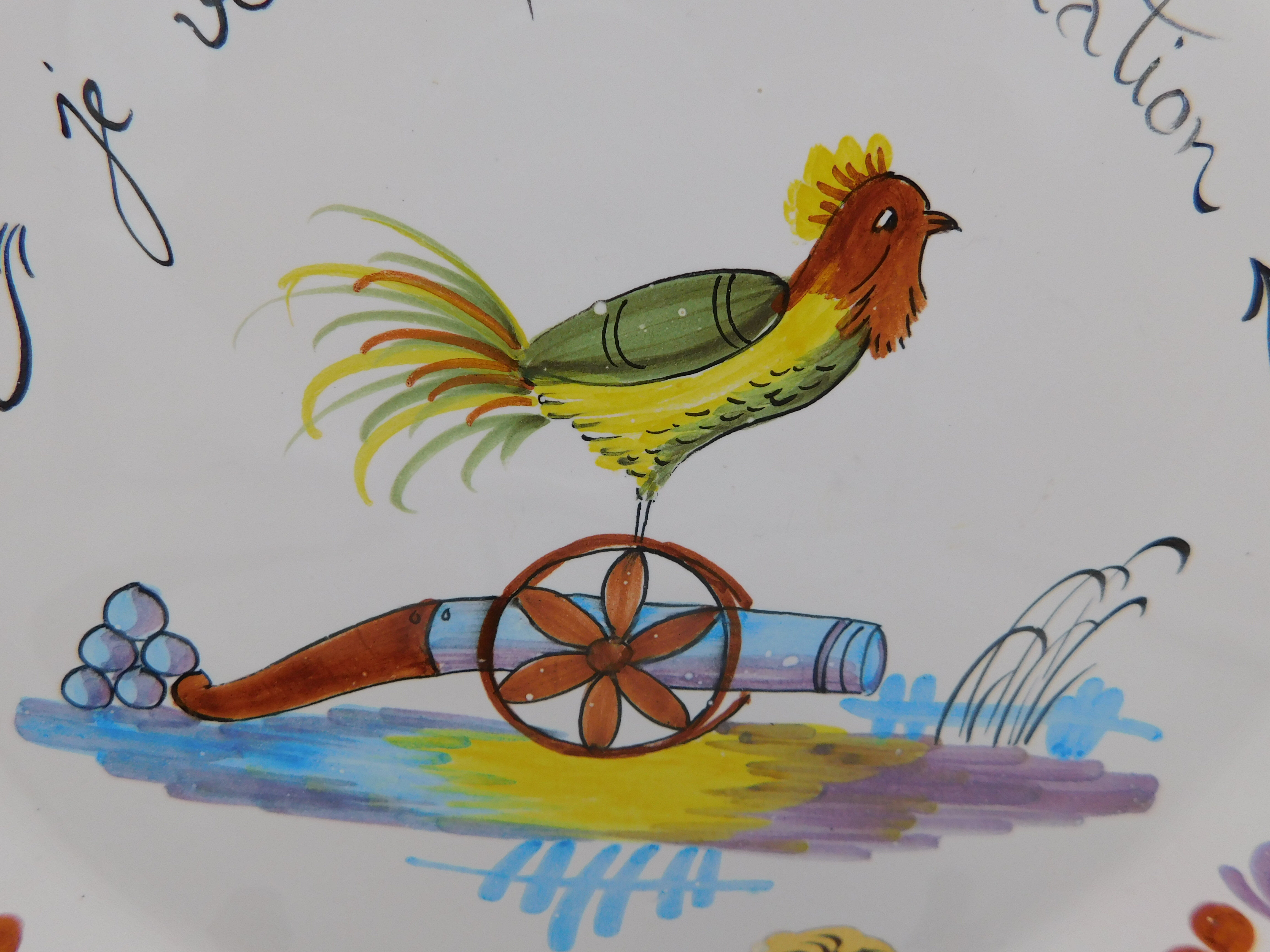 Assiette Clamecy décor au coq