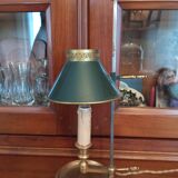 Lamp Bouillotte 1 arm of light bronze lampshade sheet metal empire style