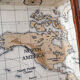 Vintage suitcase "World Map" restored 54,5x32x17,5 cm