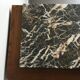 Oak and marble bedside table