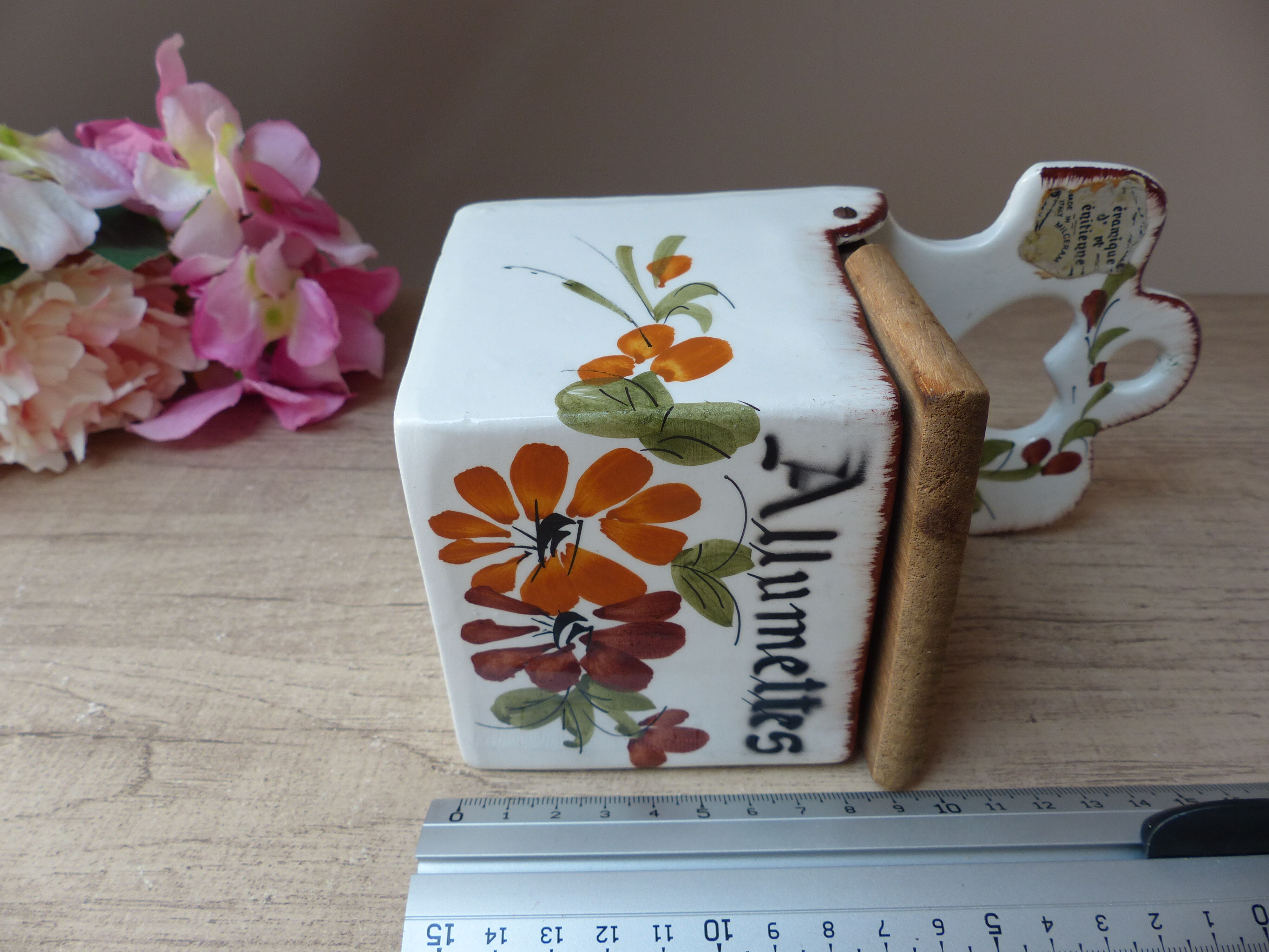 Old Ceramic Matchbox Italy