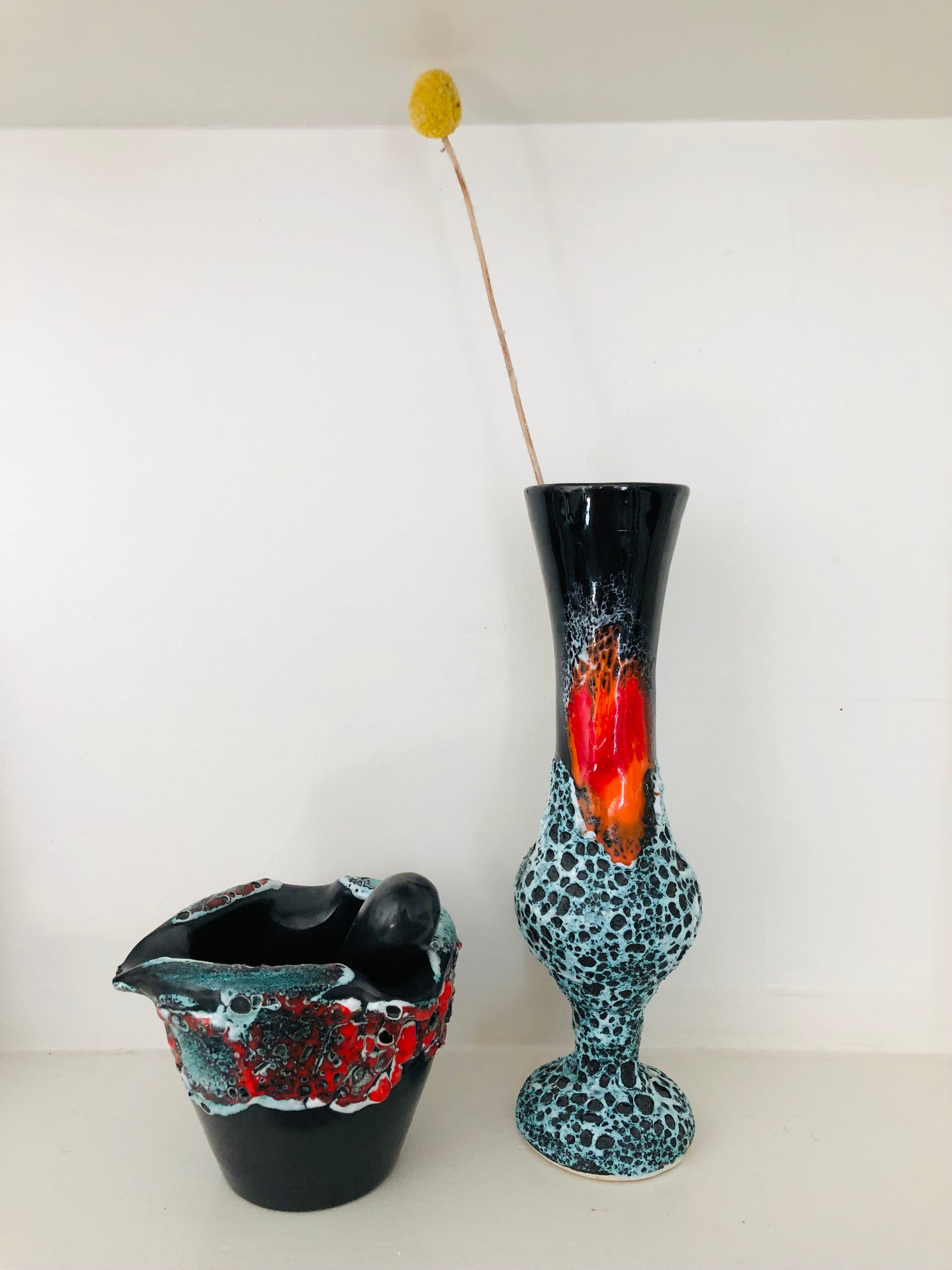 Vase Soliflore fat lava ceramic sea foam